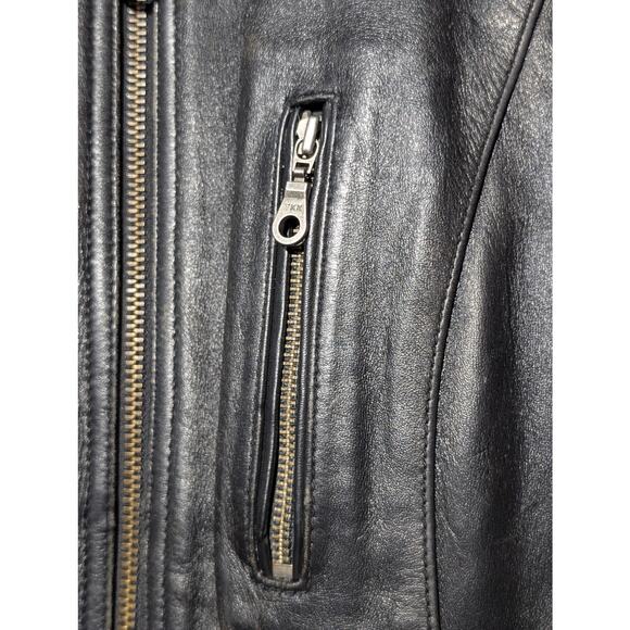 FLYING BIKES Oakwood NY Chapter Leather Zip Front Motorcycle Jacket Womens L - Picture 8 of 15